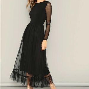 Fit & Flare Mesh Dress